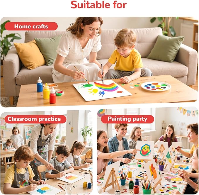 8x8inch Small Canvases for Painting, 20 Pack Canvas Boards Primed Acid Free for Oil, Watercolor, Acrylic Paint
