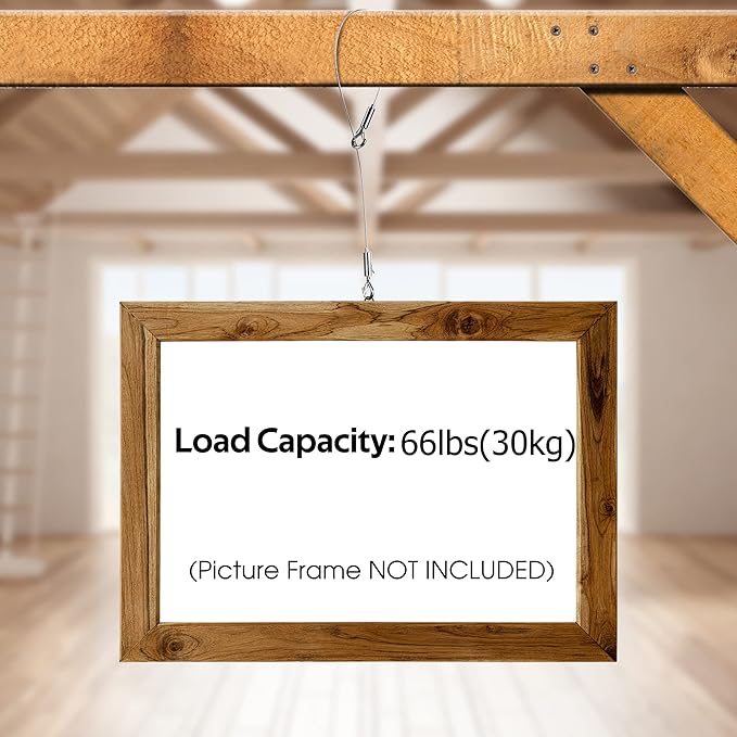 Adjustable Picture Hanging Wire Kit,Heavy Duty Hardware for Hanging Pictures,Paintings,Artwork and Mirrors on Walls,2 Kit,1m x1.5mm Stainless Steel Cables Hanging Rope,Hold Up to 66lbs