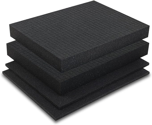 Coengwui Pick and Pluck Foam Inserts, Pre-Cubed Pick Apart Sheets for Crafts Toolbox Game Box Camera Cases Drawer Storage (2Pack 16 x 12 x 2" with 0.4" Bottom Padding)