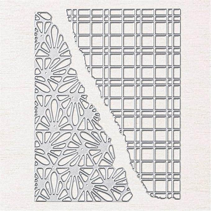 Mvchifay Cutting Dies for Card Making Metal Die-Cuts Scrapbooking Tool Hollow Frame DIY Craft Punch Template Embossing for Paper Album Decor (Cube and Flower-10x13.4cm)