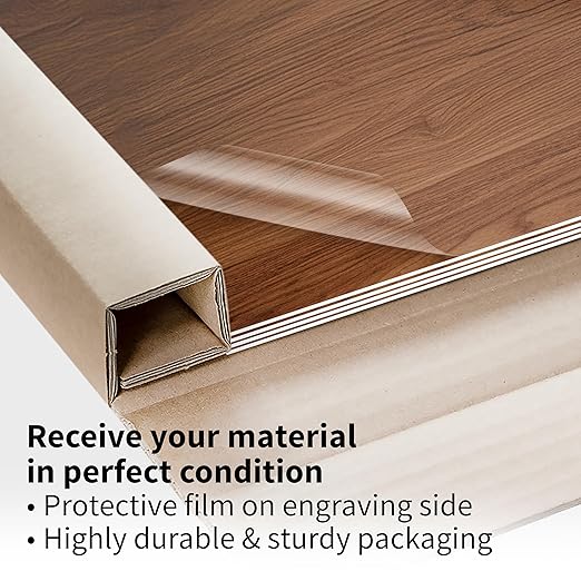 Trotec TroLase | 12"x24"x1/16", 4 Pcs | Pearwood/White | 2 Ply | Modified Acrylic | Laser Engraving Double Color Plastic Sheet | Engraving Blanks for Laser, Saw, Guillotine | Made in USA