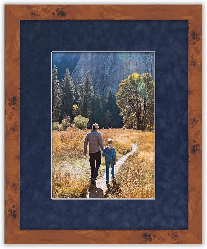 8x10 Mat Bevel Cut for 5x8 Photos - Acid Free Navy Suede Precut Matboard - For Pictures, Photos, Framing - 4-ply Thickness