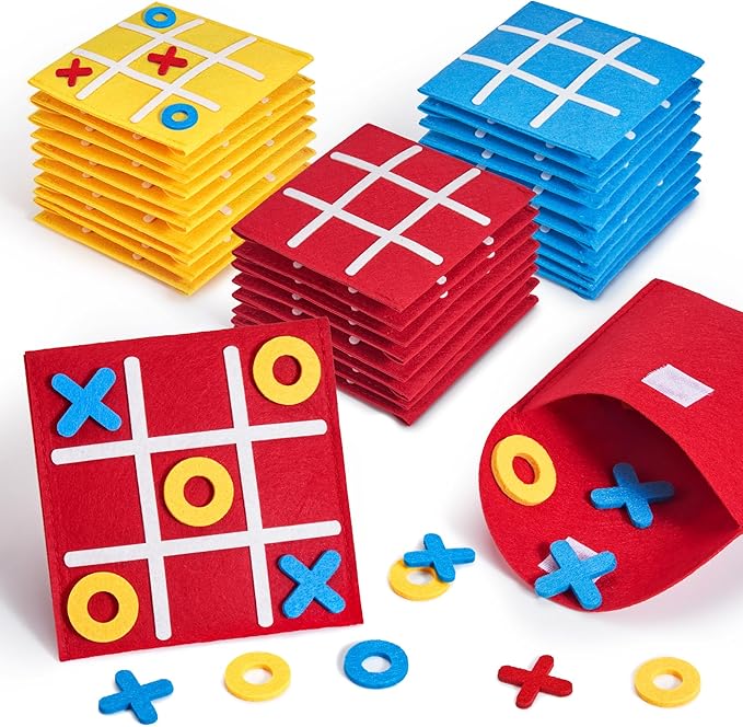 JoyCat Tic Tac Toe Strategic Board Game for Kids and Family,Birthday Party Favors,Classic Educational Toys for Goodie Bag Stuffers,Gifts for Students with Envelope,Easy to Store(Bulk Pack of 30)