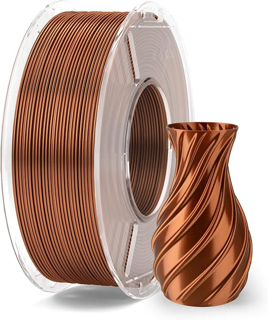 ELEGOO Silk PLA Filament 1.75mm Bronze 250g, Shiny 3D Printer Filament Dimensional Accuracy +/- 0.02mm, 250g Spool Fits for Most FDM 3D Printers