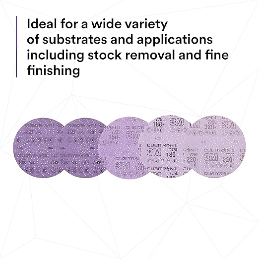 3M Xtract Cubitron II Hookit Clean Sanding Film Disc 775L, 220+, 5 in, Pack of 50 Hook and Loop Sanding Discs for Paint Preparation and Removal, General Sanding, Refining, Blending, and Featheredge
