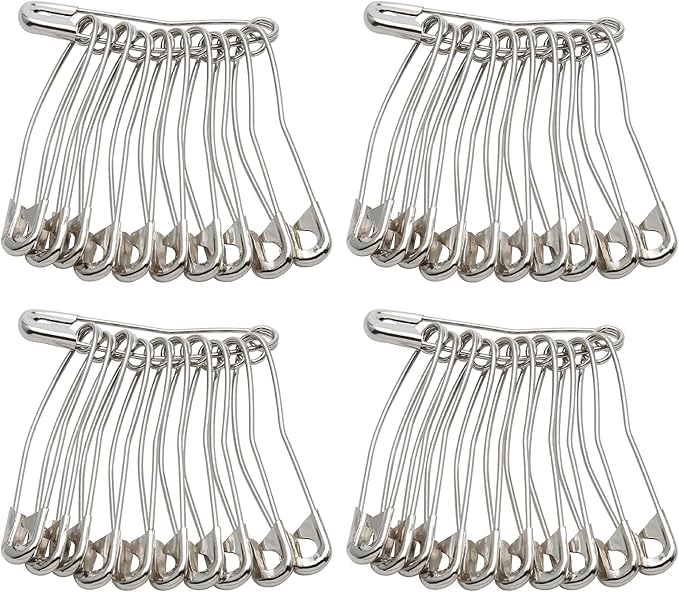 300Pcs Curved Safety Pins Size 1, 1-1/16 inch / 27mm Quilting Basting Pins, Bent Safety Pins for Quilting and Knitting (Sliver)