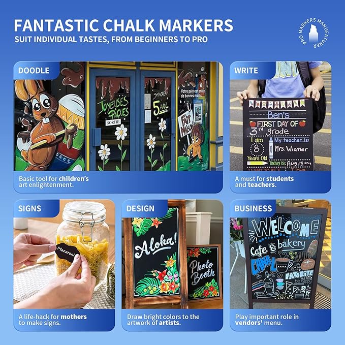 SILENART Thick Chalk Markers Red - 15mm Jumbo Tip Car Marker - Wide Window Chalk Pen for Chalkboard, Window, Glass, Mirror, Blackboard