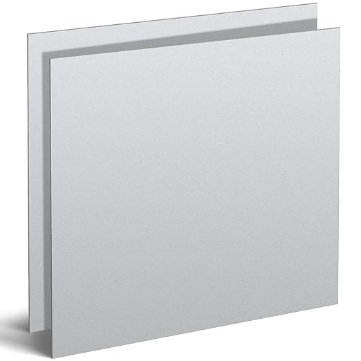 Hicarer 2 Pcs Mild Steel Sheet Cold Rolled 18 Gauge Metal Plate Weldable Metal Sheets for Professional Industrial DIY Use, Clean Surface Easy to Weld (6'' X 6'')