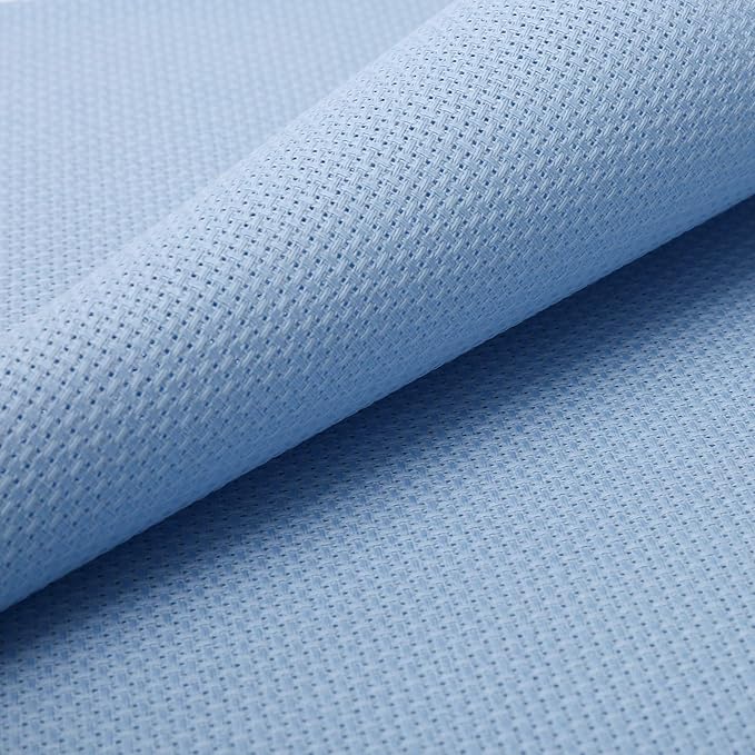 Aida Cloth 14 Count Cross Stitch Fabric,19×28inch (14CT, Sky Blue)