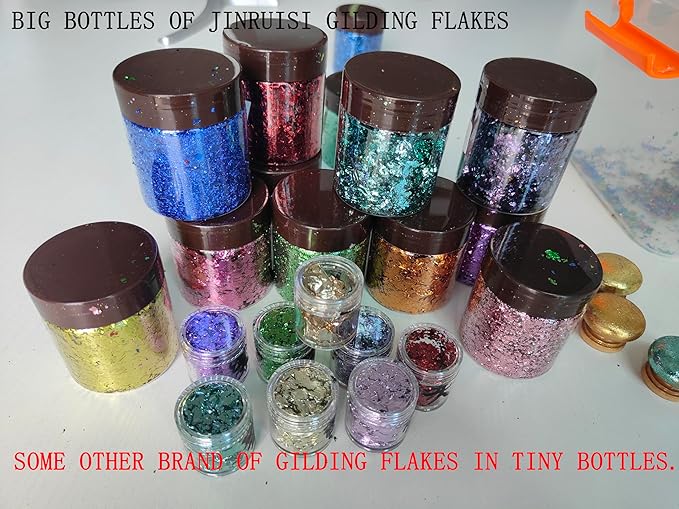 Gilding Flakes,Gold Foil Flakes for Resin,Blue Red Purple Pink Metallic Foil Flakes for Resin Jewelry Making,Nails,Painting Art,Crafts and Slime (Lemon Yellow)