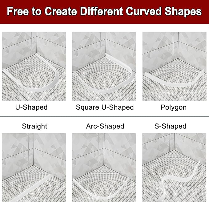 uxcell 157 Inch Flexible Quarter Round Molding Silicone Peel and Stick Trim Self Adhesive Shower Water Barrier for Corner Decor Bathroom Kitchen, Gray