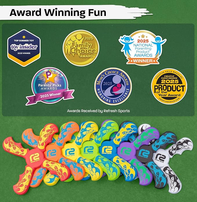Boomerang for Kids - It Really Does Fly Back - Fun & Easy to Use Toy Gifts for Boys & Girls - Soft Foam Design Allows for Safe Play & Great Beginner Toy Gift Idea Kids Boy Birthday Gift Ideas Stuffers