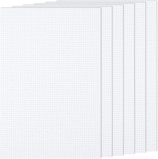 6 PCS Cross Stitch Aida Fabric 14 Count, 18 by 12 Inch, Classic Reserve Cross Stitch Aida Cloth for Home DIY Embroidery Decoration, White