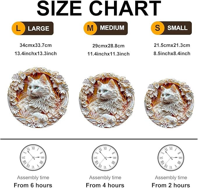 Wooden Puzzles Adults, 3D Cute Cat Wooden Puzzles 300 Pieces, Unique Animal Shaped Wood Challenging Jigsaw Puzzles Gifts for Adults, 13.4x13.4in