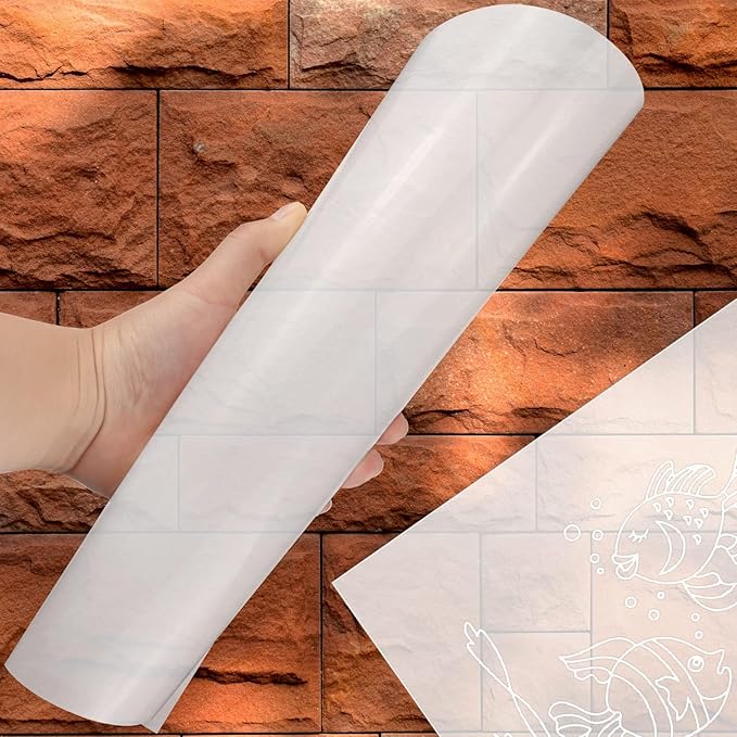 FSWCCK 25 Pcs 10mil 12 x 12 Inch Milky Translucent PET Blank Stencil Sheets, Mylar Sheets for Stencils, Template Plastic for Quilting Mylar Stencils, Laser Cutting, Gyro-Cut Tool Template Material