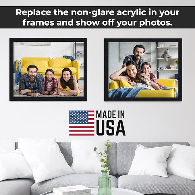 Non-Glare Acrylic Replacement for 6x11 Picture Frame, Replacement Plexiglass for 6x11 Photo Frame, UV-Resistant Non-Glare Acrylic Cover Sheet