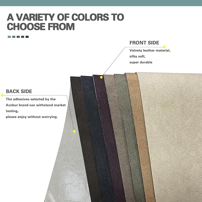Azobur Rectangular Velvet Repair Patch, Self-Adhesive Flannel Fabric Patch, Multi Colors, Microfiber Patch，Can be Used to Patch Sofas, Car Seats, Handbags, Jacket Holes and Tears (Dark Brown)