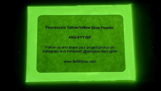 Glow in The Dark Pigment Powder - Neutral and Fluorescent Color for Art Painting, Fine Art, Nail Art Paint, and DIY Crafts - Long Lasting, 10+ Color Options - Fluorescent Yellow - (12 Grams)