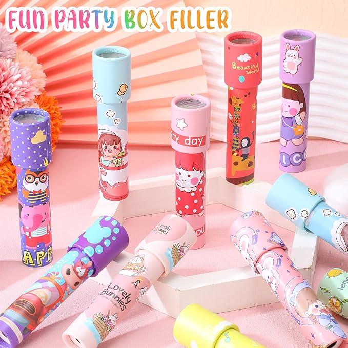 Chivao 30 Pcs Classic Kaleidoscopes Kids Vintage Toys, Return Gifts for Kids Birthday Mini Kaleidoscope Kit for School Classroom Prizes, Stock Stuffers Bag Fillers, Random Colors(Elegant Style)