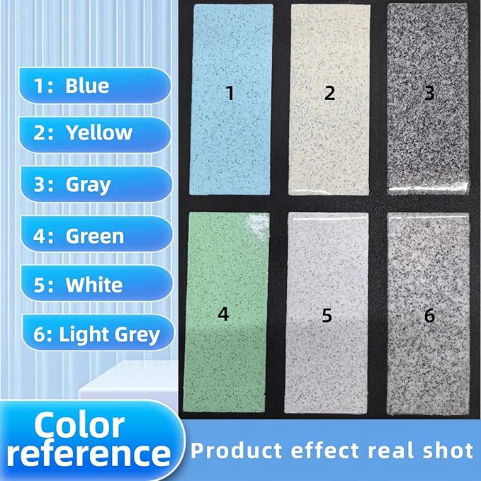 Epoxy Colored Sand Floor Paint, Epoxy Floor Paint High Gloss Marble Effect Coating for Indoor and Outdoor, Wear-resistant and non-slip Self-leveling Coating Gray 105OZ(3KG)