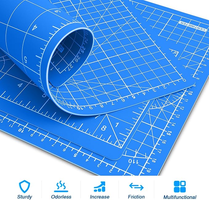 DIYSELF Cutting Mat: 12in18in, Self Healing, Double-Sided, Rotating - Ideal for Crafts, Sewing, Quilting
