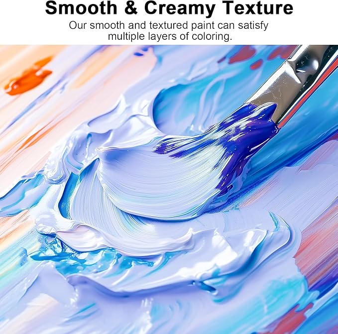 Nicpro 14 Colors Large Bulk Acrylic Paint Set (16.9 oz, 500 ml) Non Toxic Art Painting Supplies for Multi Surface Fabric Canvas Wood Leather Stone, Craft Paint for Kid & Adult with Color Wheel