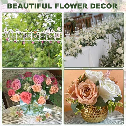 PATIKIL 32 Inch 22 Gauge Floral Stem Wire, 5 Pack/200 Pieces Bouquet Stem Paper Wrapped for DIY Crafts Flower Arrangements, Silver Tone