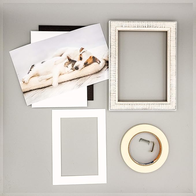 Poster Palooza 8.5x11 Mat Bevel Cut for 7x9 Photos - Acid Free Textured White Precut Matboard - For Pictures, Photos, Framing - 4-ply Thickness
