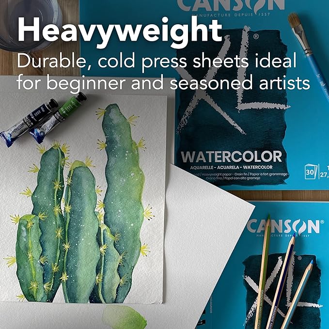 Canson XL Series Mixed Media and Watercolor Paper Pads, 9x12 in 60 Sheets and 7x10 in 30 Sheets