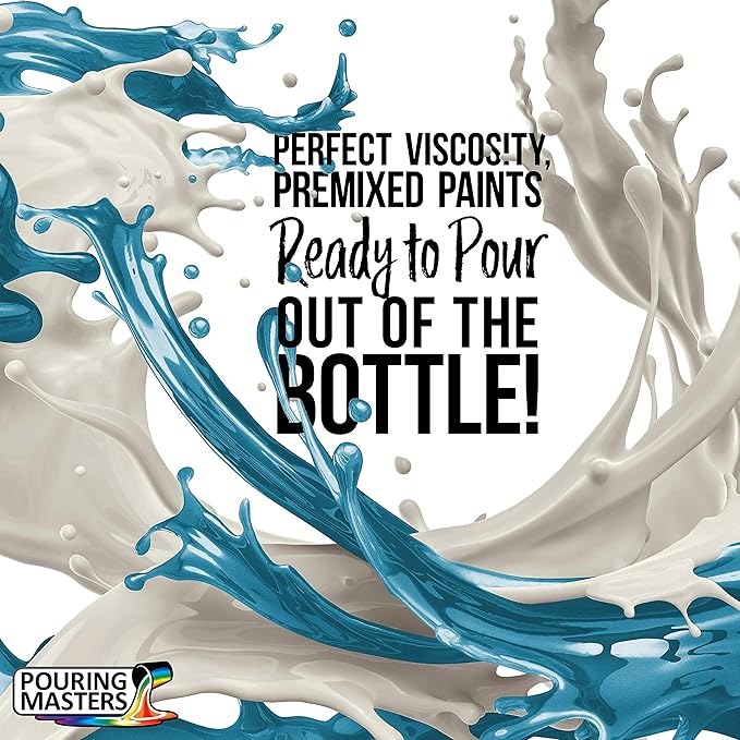 Pouring Masters Ice Blue Metallic Pearl Ready to Pour Acrylic Pouring Paint - Premium 8-Ounce Pre-Mixed Fluid Acrylic Paint - Fluid Art Supplies for Canvas, Wood, Paper, Tile & Rocks