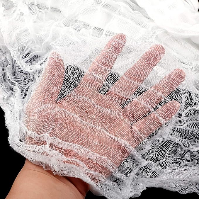 Boao Halloween Cheese Cloth 85 x 197 Inch White Cheesecloth Roll for Crafts Large Cotton Muslin Gauze Fabric for Halloween Outdoor & Indoor Spooky Decoration