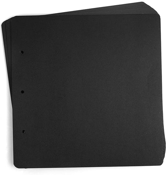 10 Sheets Double Sided 9.84 x 10.24 inch Refill Pages - Acid Free Additional Thick Craft Paper Cardboard for All Series ADVcer 10x10 Three-Ring Loose-Leaf Binder Photo Album Scrapbook (Black)