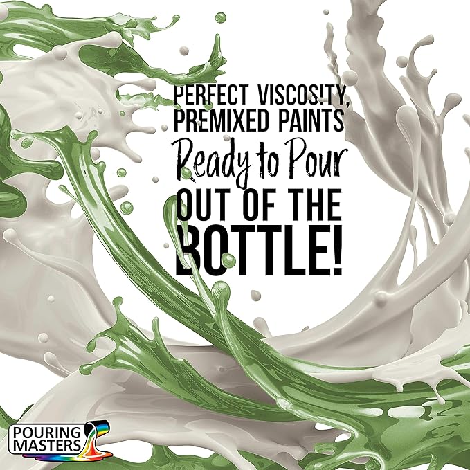 Pouring Masters Green Apple Metallic Pearl Ready to Pour Acrylic Pouring Paint - Premium 64-Ounce Pre-Mixed Fluid Acrylic Paint - Fluid Art Supplies for Canvas, Wood, Paper, Tile & Rocks