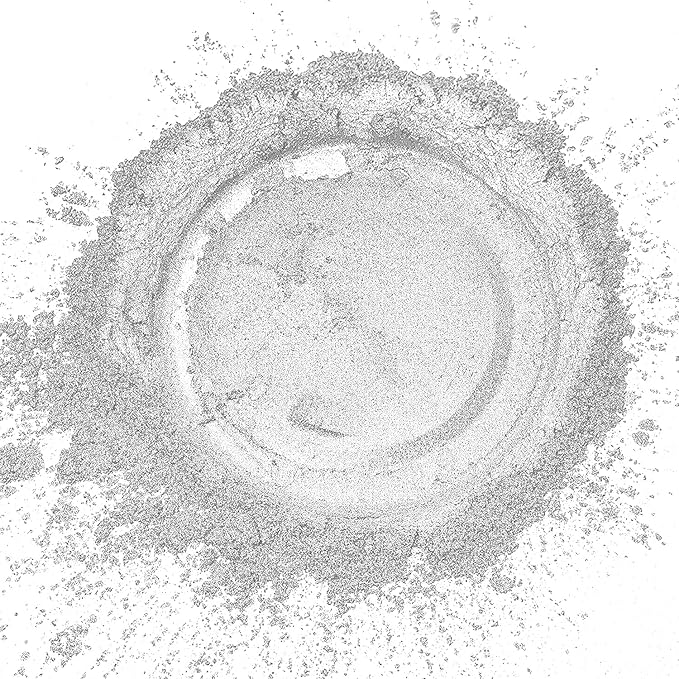 Pearl White Mica Powder for Epoxy Resin，Natural Shimmer Mica Powder Used for Coloring Resin Artwork, car Spray Paint, Candles, soap, Eye Shadow, Lip Gloss, Nail Polish(50g/1.7oz)