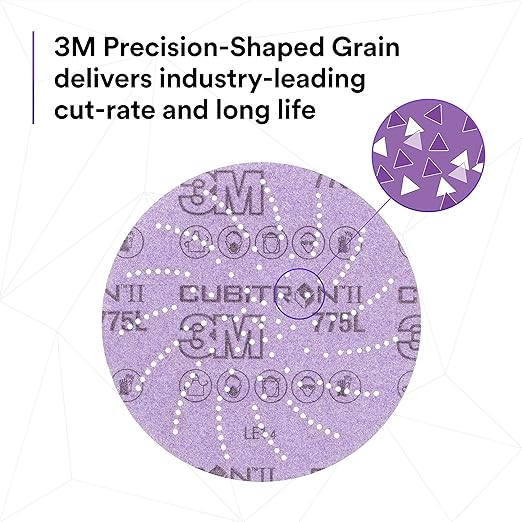3M Xtract Cubitron II Hookit Clean Sanding Film Disc 775L, 5 in, 15 Piece Multi-Pack Hook and Loop S