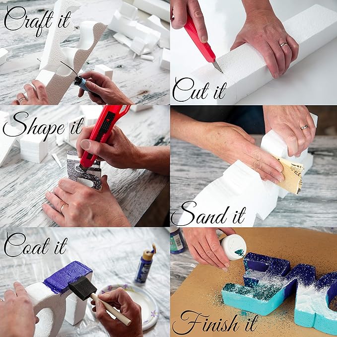 Silverlake 8x12x2 Craft Foam for Styrofoam Block Projects (6-Pack)
