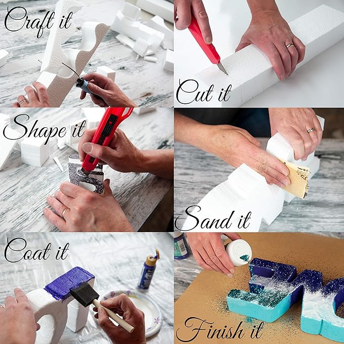 Silverlake 4x4x2 Craft Foam for Styrofoam Block Projects (12-Pack)