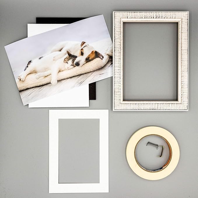 8x10 Mat Bevel Cut for 5.5x8.5 Photos - Acid Free Oyster Shell White Precut Matboard - For Pictures, Photos, Framing - 4-ply Thickness