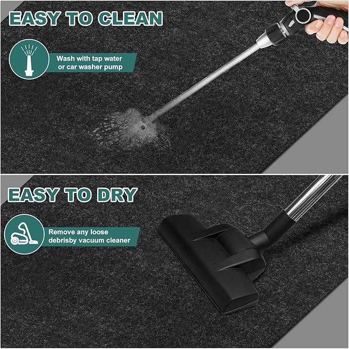 36" x 60" Oil Drip Mat for Garage Driveway, Reusable Rubber Floor Oil Spill Leak Absorbent Pads for Motorcycle Car Oil Leak Stain Resistant(2pcs)