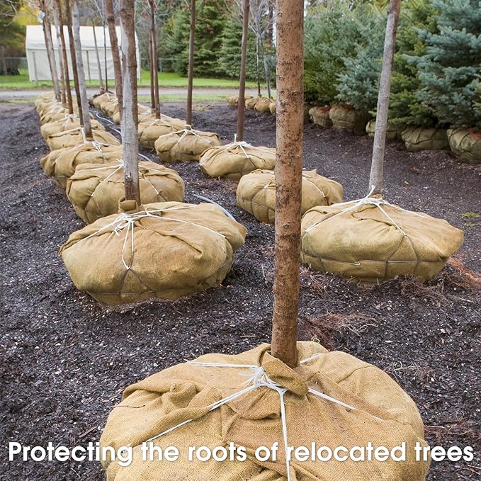 Burlap Fabric - Garden Burlap Fabric Roll Natural Jute Outdoor Fabric Burlap Weed Barrier Trees Trunk Wrap for Crafts Farmhouse Gardening Table Decor for Crafts (19.7" x 30 Feet)