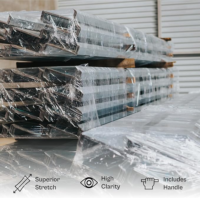 Mini Stretch Wrap for Packing with Handles, 18 Pack, 3 Inch x 1000 Feet, 50 Gauge, Durable Clear Plastic wrap for Moving, Packing wrap Plastic roll Also a Furniture Wrap