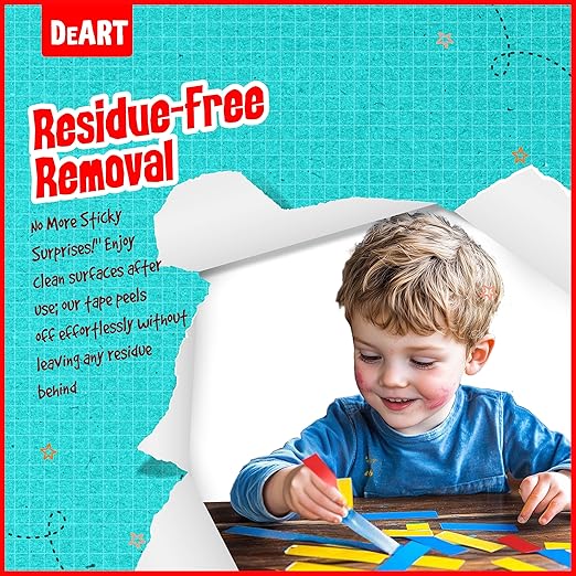 DEART Masking Tape 8 or 12 Pack 1 inch Colored Painters Tape for Arts & Crafts Labeling or Coding, Kids Art Supplies Color Tape Rolls, Craft Tapes Colorful Masking Tape (12)