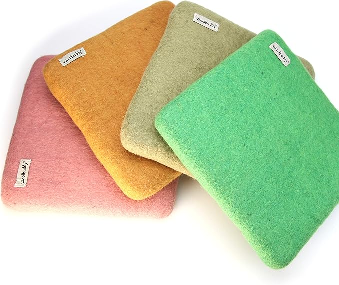 Woolbuddy Needle Felting Pad – Beige Wool Mat 10x10x1.5 – Foam Alternative Base for 3D, Wet, & Dry Felting Crafts