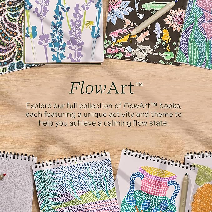 Lifelines FlowArt Activity Pad, UV Art 2-Pack - Guided Art Meditations with Illuminating Marker - Color by UV Light Coloring Books for Teens, Adults & Seniors
