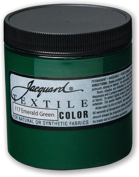 Jacquard Textile Color Paint, 8 Oz, Emerald Green