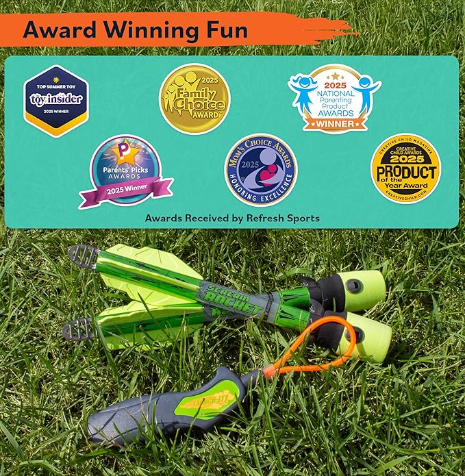 Light Up Foam Rocket Toys for Kids: Best LED Rocket Launcher Slingshot Lights Up & Makes Noise! for Boys & Girls. Outdoor Toy Party Favors Easter Stuffers & Great Gifts for Ages 8 9 10 11 12 13 +