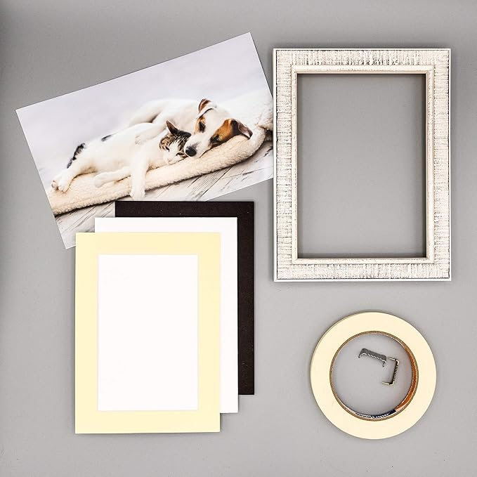 5.5x8.5 Mat for 8.5x11 Frame - Precut Mat Board Acid-Free Soft Yellow 5.5x8.5 Photo Matte for a 8.5x11 Picture Frame, Matboard for Family Photos, Show Kits, Art, Picture Framing, Pack of 100 Mats