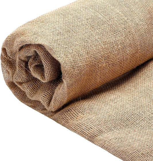 63 Inch x 30 Feet Gardening Burlap Roll - High Density Wide Natural Burlap Fabric Roll Multipurpose Natural Burlaps Fabric for Garden Tree Wrap Outdoor Plant Care, Weed Barrier, DIY Crafts Decoration