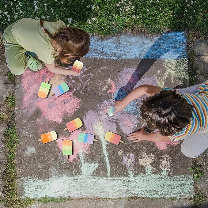 36 Pcs Ice Cream Sidewalk Chalk Set Multicolor Chalk Party Favors Bulk Washable Safe Outdoor Chalk for Kids Adults Fun Summer Playground Outdoor Activities Painting on Chalkboard Blackboard