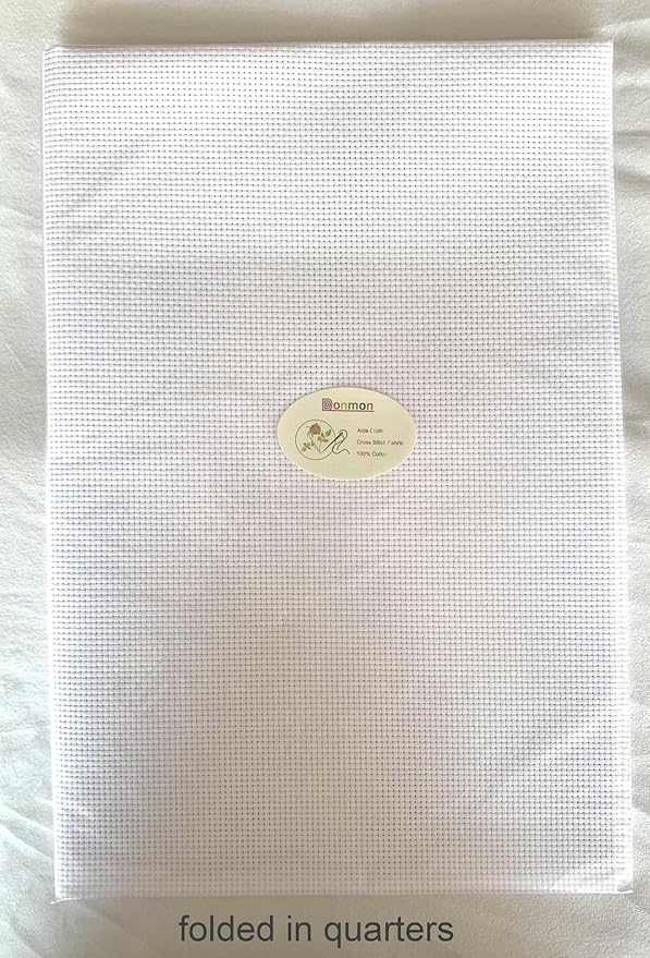 Aida Cloth 11 Count Cross Stitch Fabric,19×28inch (11CT,White)